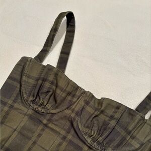 Plaid corset bustier top